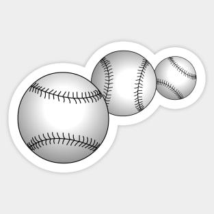 Three Baseballs Sticker